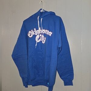 OKC Script Pullover Hoodie Blue New With Tags